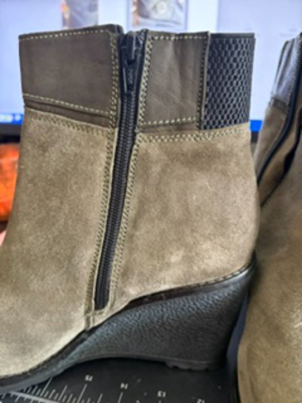 OLIVE GREEN ANKLE BOOTS